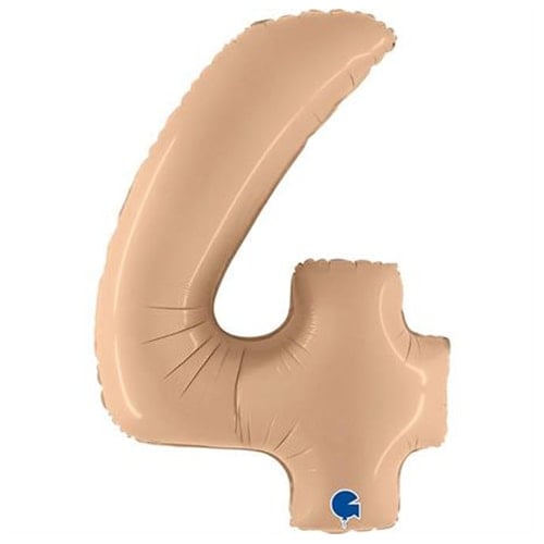 Satin Nude Number 4 Helium Foil Giant Balloon 102cm / 40 in Product Image