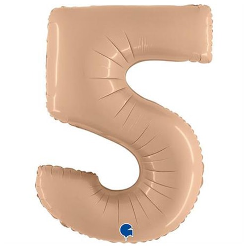 Satin Nude Number 5 Helium Foil Giant Balloon 102cm / 40 in Product Image