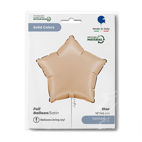 Satin Nude Star Foil Helium Balloon 46cm / 18 in Product Gallery Image