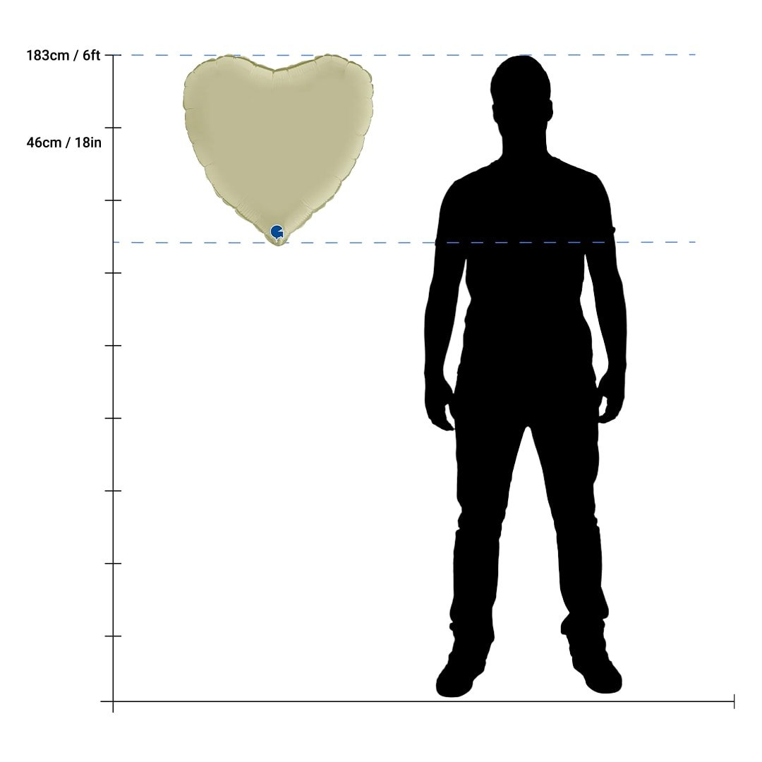 Satin Olive Green Heart Shape Foil Helium Balloon 46cm / 18 in Product Gallery Image