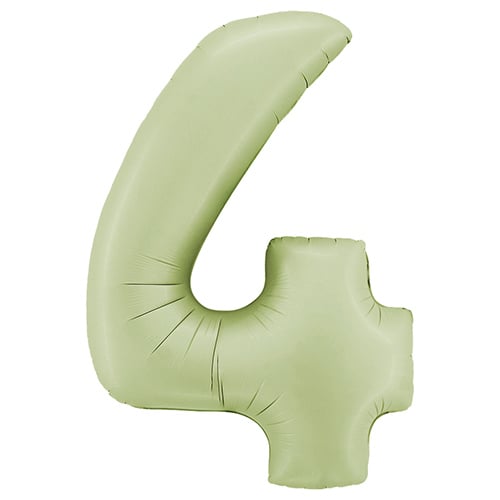 Satin Olive Green Number 4 Giant Foil Helium Balloon 102cm / 40 in Product Gallery Image