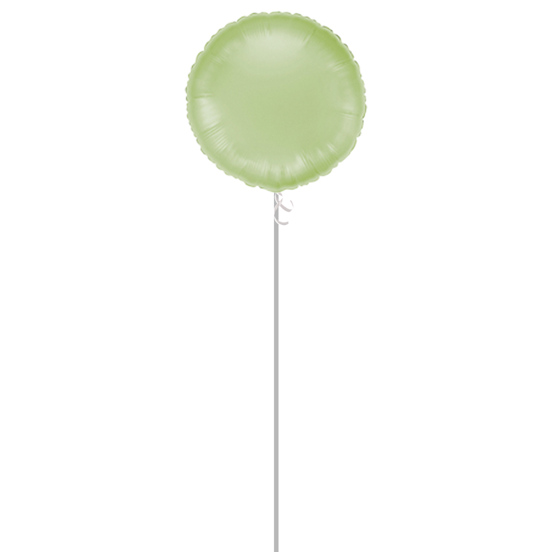 Satin Olive Green Round Foil Balloon - Inflated Balloon In A Box Product Gallery Image