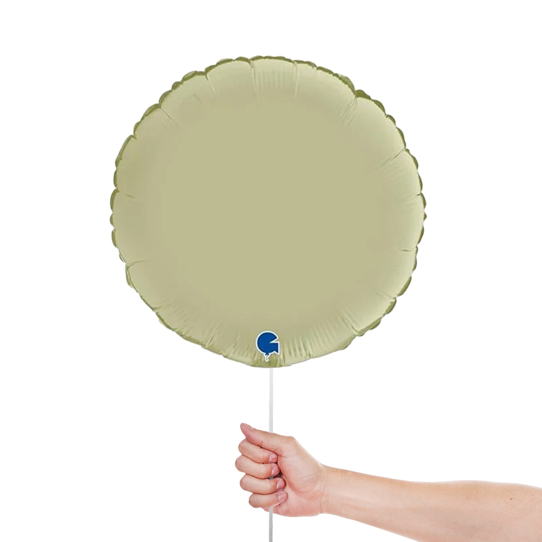 Satin Olive Green Round Shape Foil Helium Balloon 46cm / 18 in Product Gallery Image
