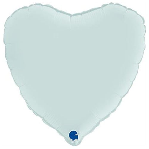 Satin Pastel Blue Heart Shape Foil Helium Balloon 46cm / 18 in