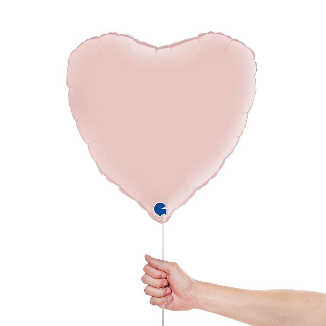 Satin Pastel Pink Heart Shape Foil Helium Balloon 46cm / 18 in Product Gallery Image