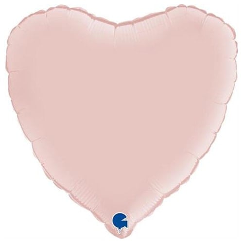 Satin Pastel Pink Heart Shape Foil Helium Balloon 46cm / 18 in Product Image