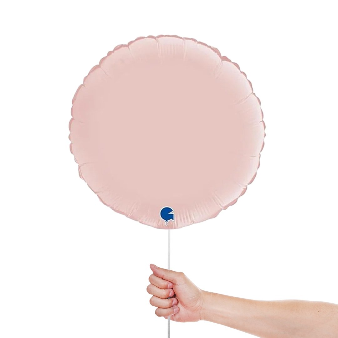 Satin Pastel Pink Round Shape Foil Helium Balloon 46cm / 18 in Product Gallery Image