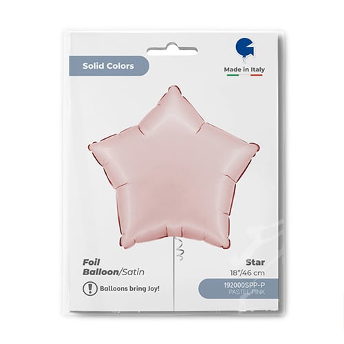 Satin Pastel Pink Star Foil Helium Balloon 46cm / 18 in Product Gallery Image