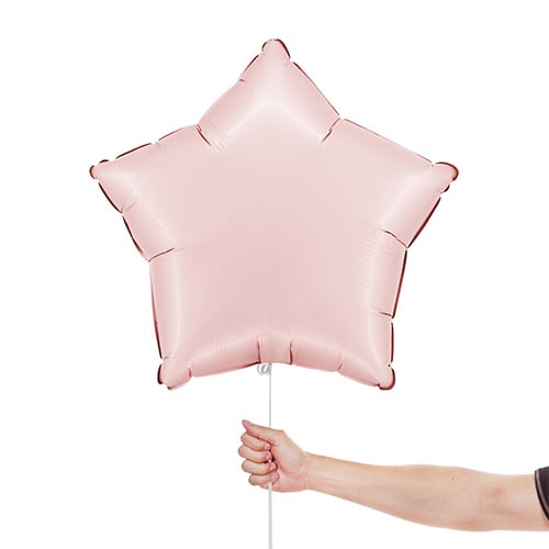 Satin Pastel Pink Star Foil Helium Balloon 46cm / 18 in Product Gallery Image