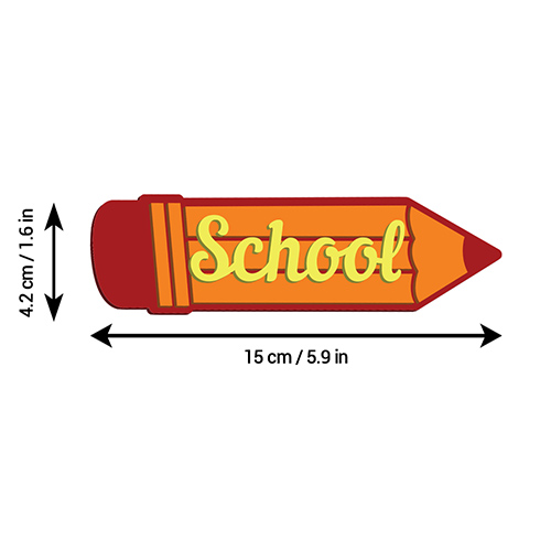 School Pencil Shaped Triple Layer Plaque Sign 15cm Product Gallery Image