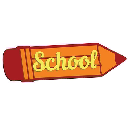 School Pencil Shaped Triple Layer Plaque Sign 15cm Product Gallery Image