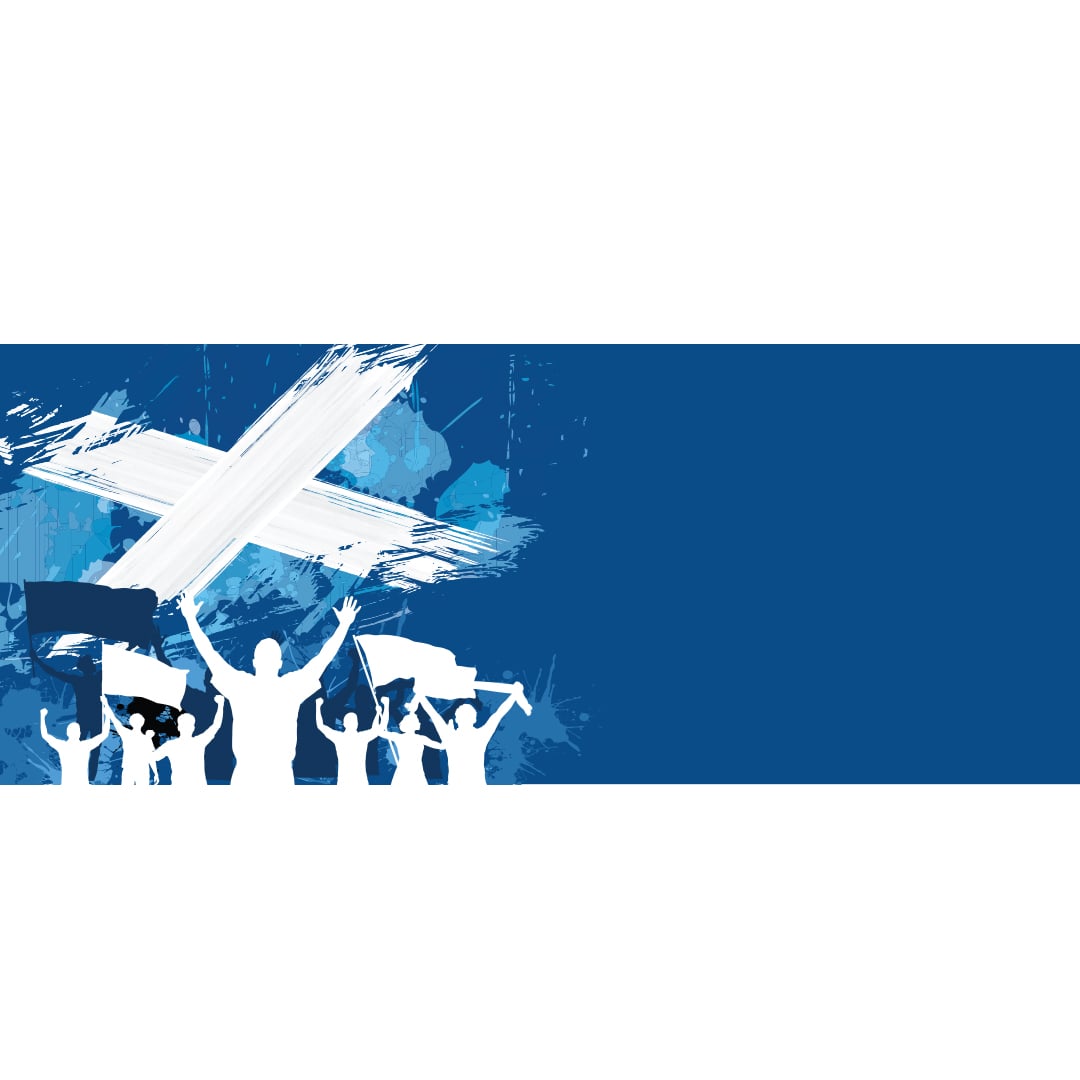 Scotland Flag Cheering Design Small Personalised Banner 4ft x 2ft Product Gallery Image