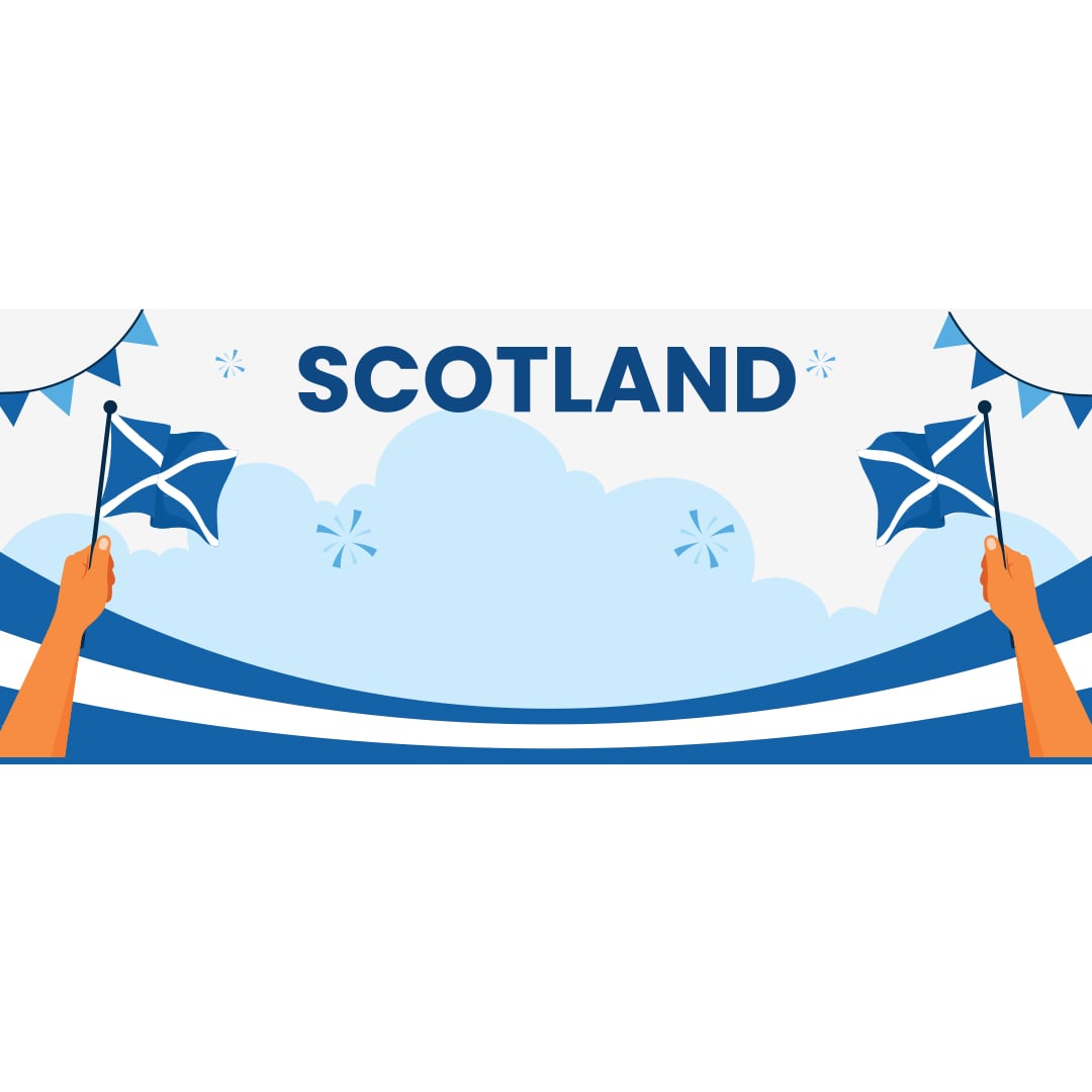 Scotland Hand Flags Design Small Personalised Banner 4ft x 2ft Product Gallery Image