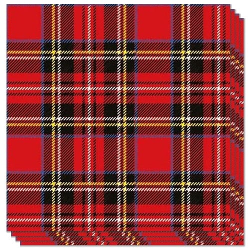 Scottish Red Tartan Premium Decoupage Luncheon Napkins 3 Ply 33cm - Pack of 20 Product Image