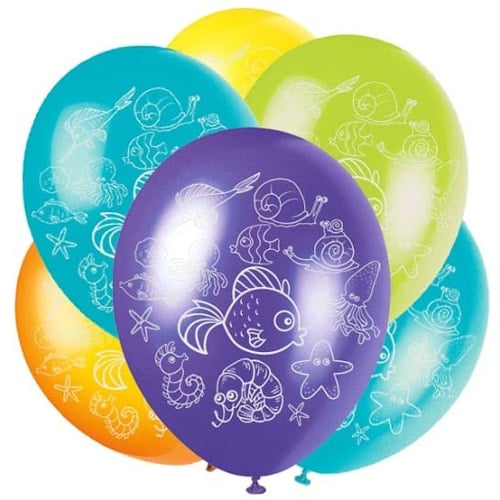 Sea Creatures Latex Balloons 30cm / 12 in - Pack of 6 Product Image