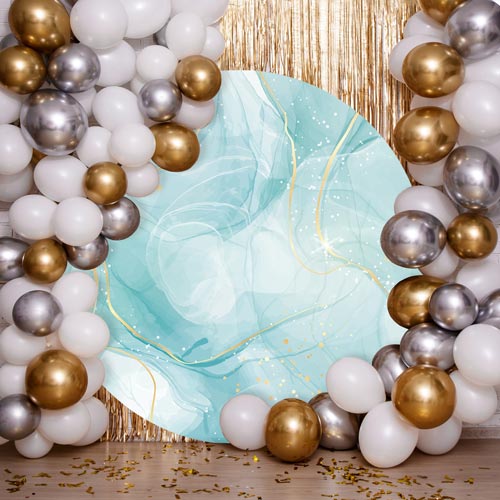 Sea Mist Marble Design Circle Sailboard Backdrop Product Gallery Image