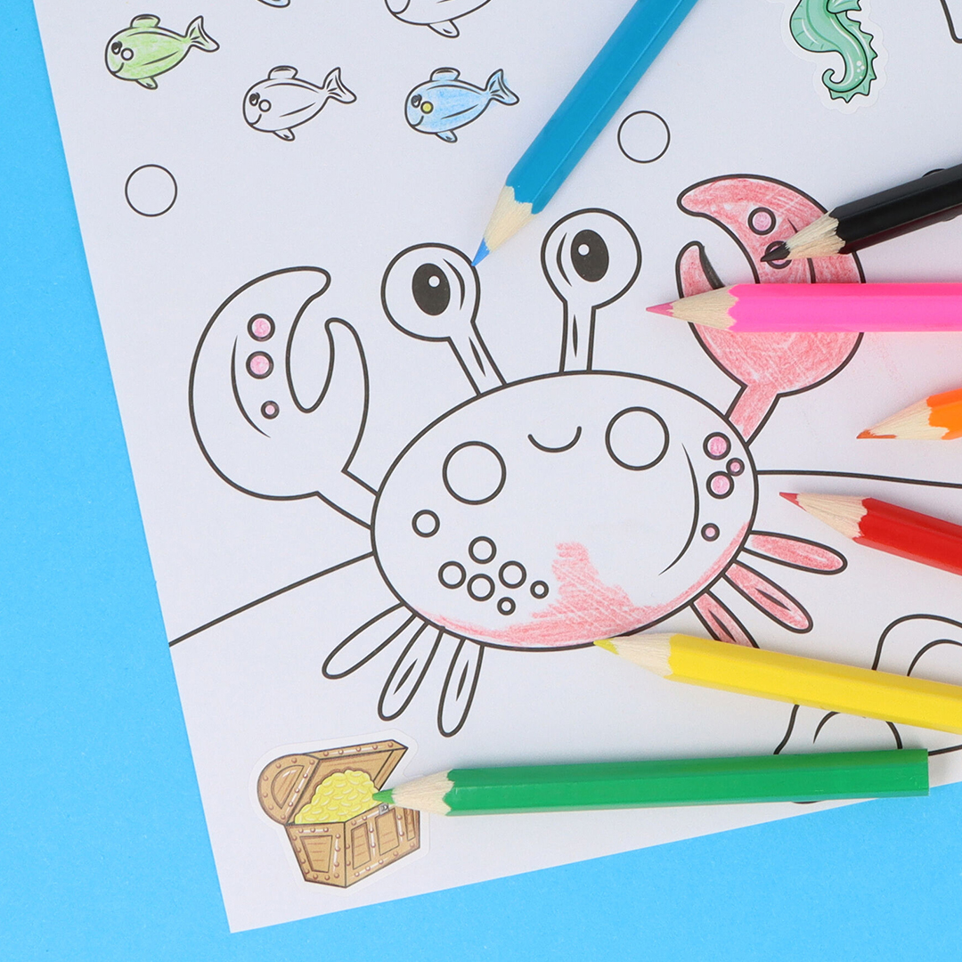 Sealife Colouring Set with Mini Pencils & Stickers View 4
