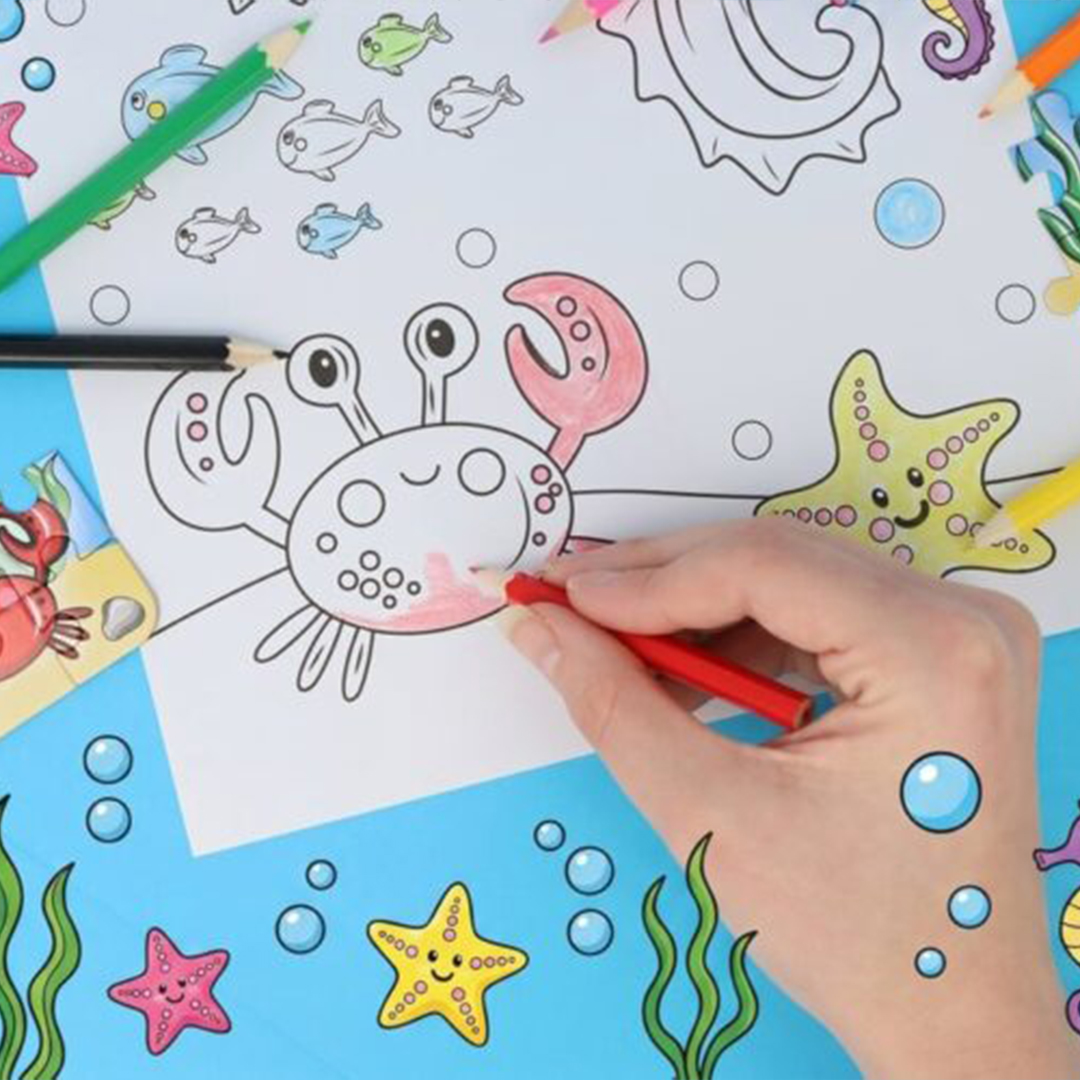 Sealife Colouring Set with Mini Pencils & Stickers View 5