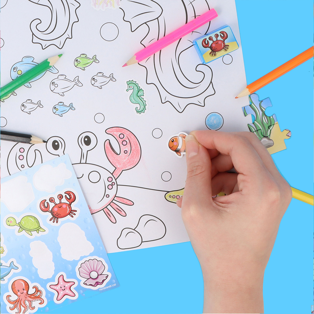 Sealife Colouring Set with Mini Pencils & Stickers View 6