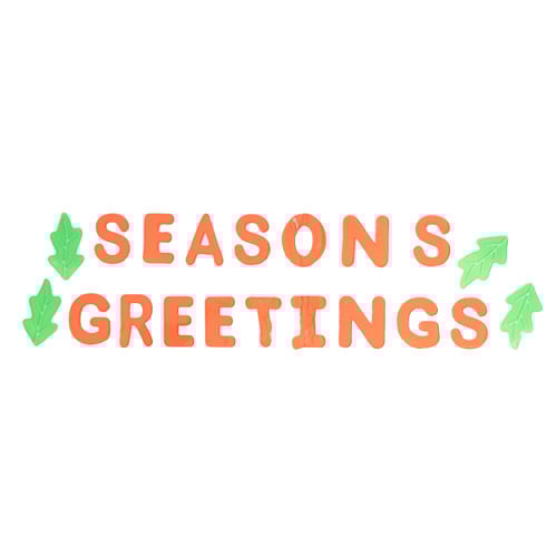 Season's Greetings with Trees Large Red Christmas Gel Window Stickers Product Image