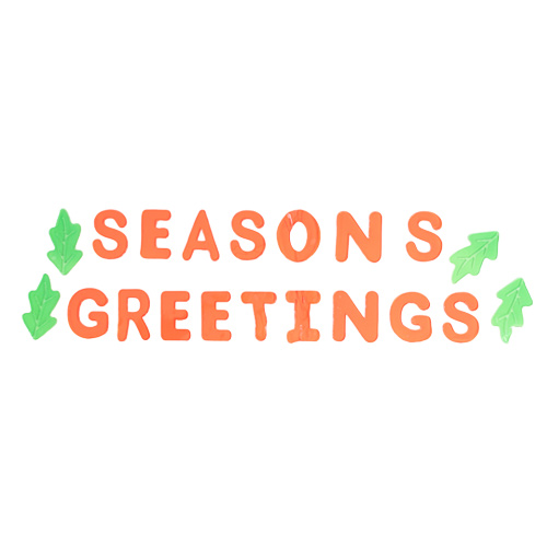 Season's Greetings with Trees Large Red Christmas Gel Window Stickers Product Gallery Image