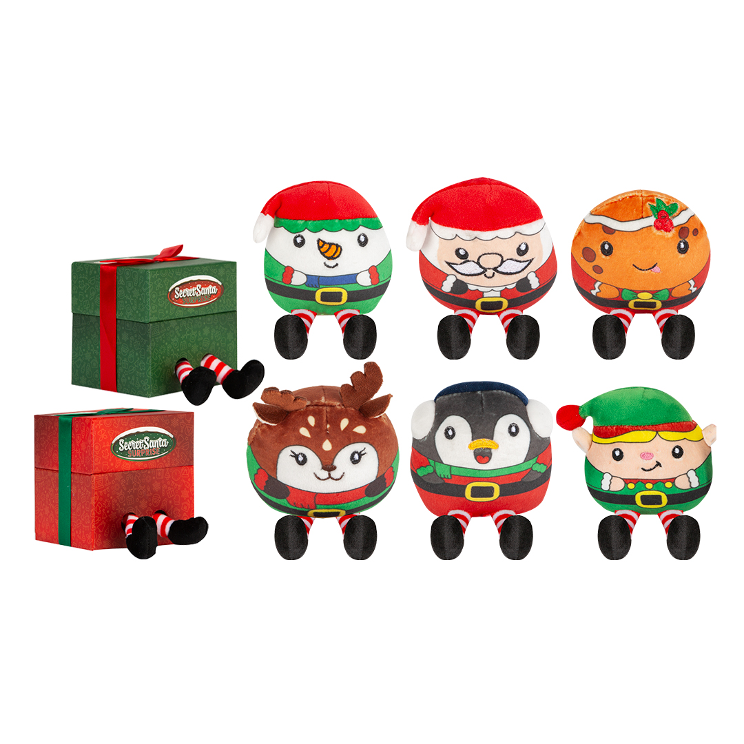 Secret Santa Christmas Character Surprise Plush Toy in Gift Box 9cm