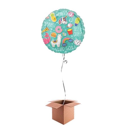 Selfie Celebration Helium Foil Balloon - Inflated Balloon in a Box Product Image