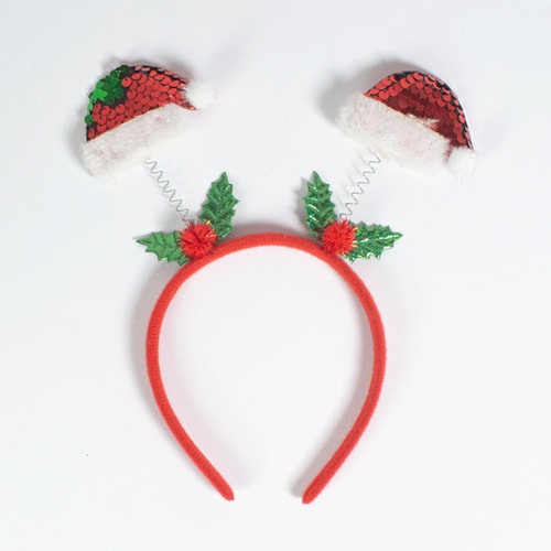 Sequin Santa Claus Hats Headband Bopper Christmas Fancy Dress Product Image