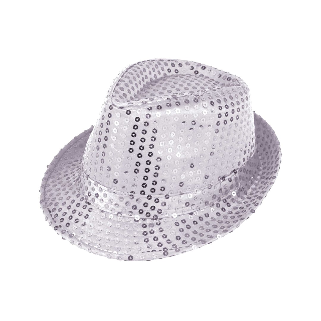 Sequin Silver Gangster Hat One Size Fancy Dress Accessory