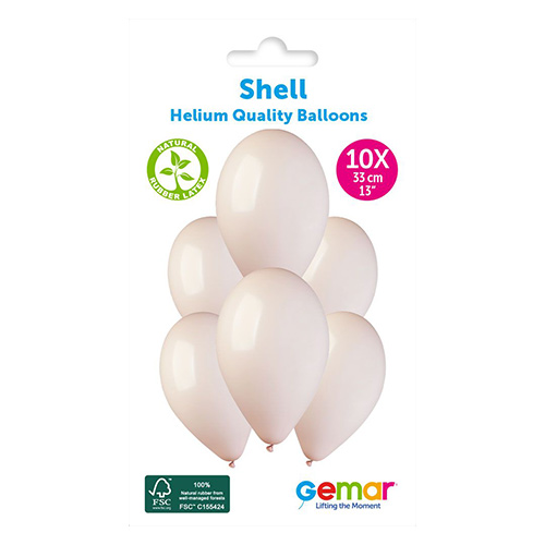 Shell Cream Bio Latex Balloons 33cm / 13 in - Pack of 10 Product Gallery Image