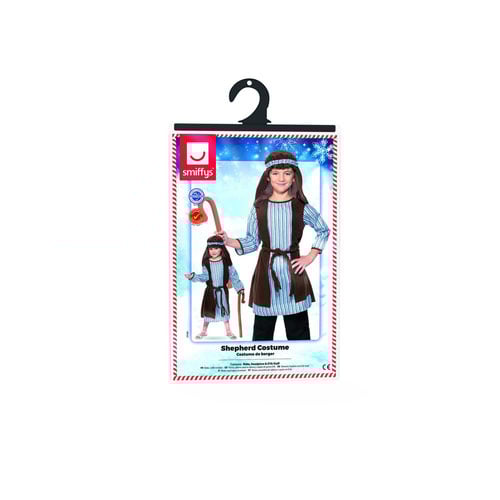 Shepherd Blue & Brown Christmas Fancy Dress Costume Kids Unisex Small - Age 4-6 Product Gallery Image
