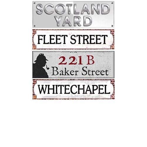 Sherlock Holmes PVC Party Sign Decorations 60cm x 15cm - Pack of 4 Product Image