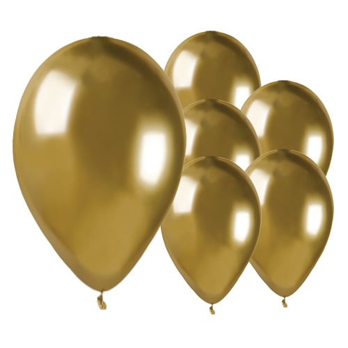 Shiny Gold Bio Latex Balloons 33cm / 13 in - Pack of 6 Product Gallery Image