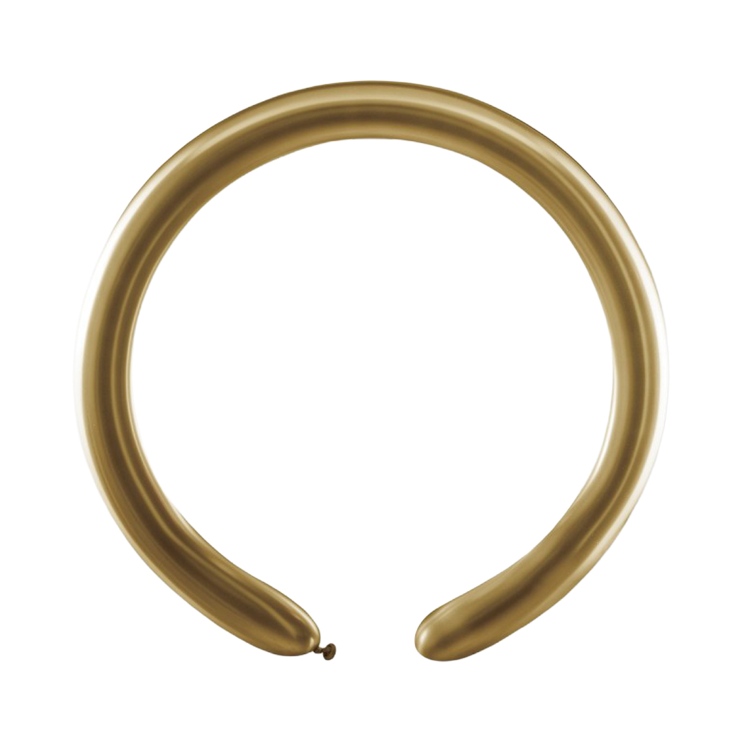 Shiny Gold Modelling 260 Latex Balloons - Pack of 50