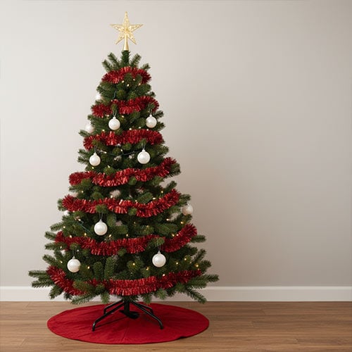 Shiny Red Thick and Thin Christmas Tinsel 2m Product Gallery Image