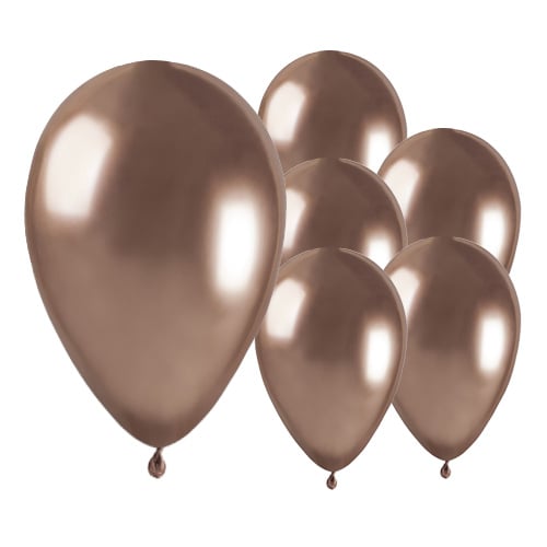 Shiny Rose Gold Bio Latex Balloons 33cm / 13 in - Pack of 6