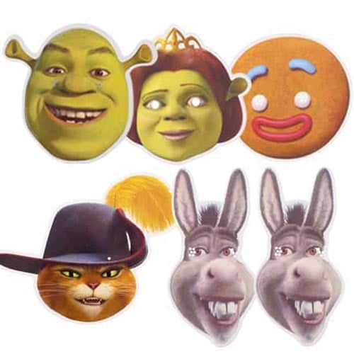 Shrek The Movie Character Face Masks - Pack of 6 Product Image