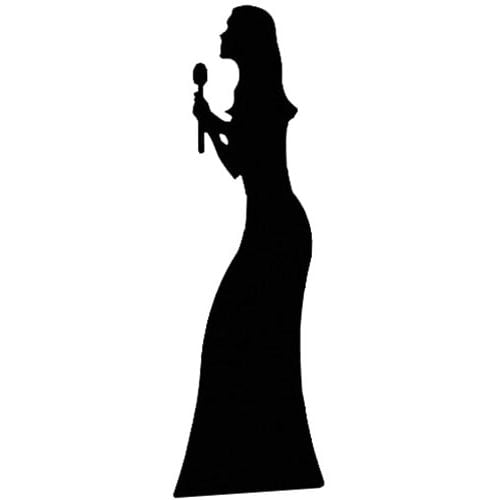 Silhouette Singer Lifesize Cardboard Cutout - 175cm Product Gallery Image