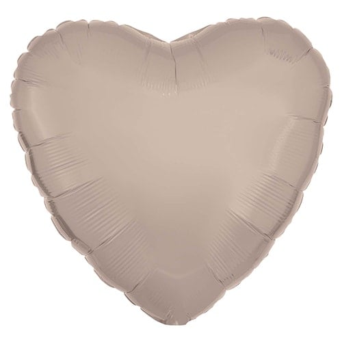 Silk Lustre Taupe Latte Heart Shape Foil Helium Balloon 43cm / 17 in Product Gallery Image