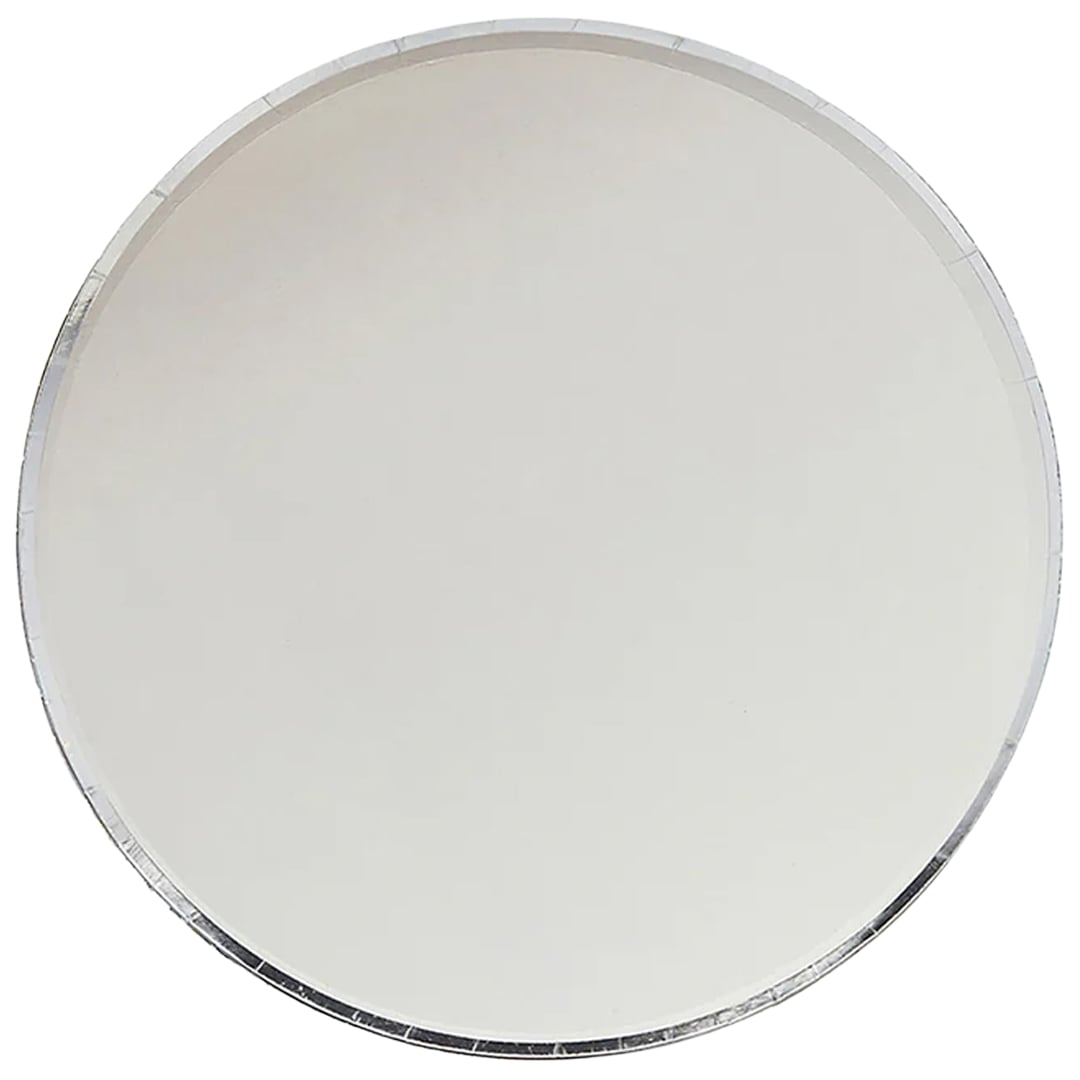 Silver & Grey Ombre Round Paper Plates 23cm - Pack of 8