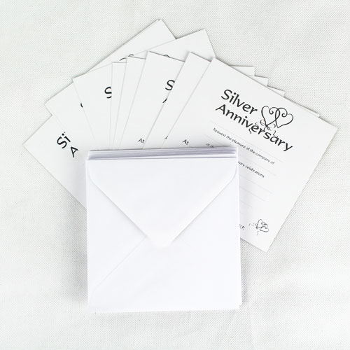 Silver Anniversary Invitations with Envelopes - Pack of 10 Product Image