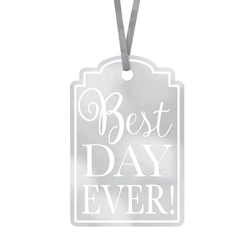 Silver Best Day Ever! Tags - Pack of 25 Product Image