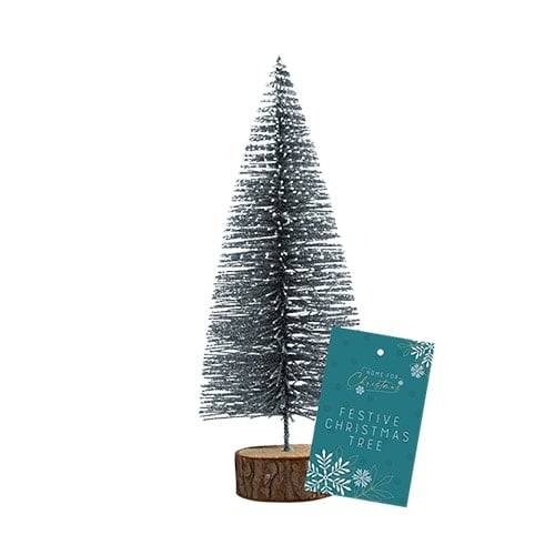 Silver Bottle Brush Christmas Tree Decoration 16cm Product Image