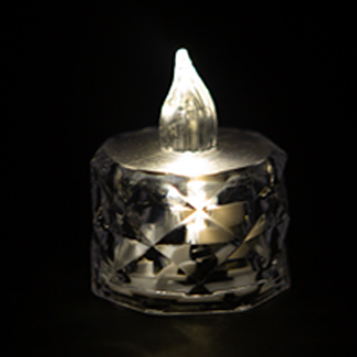 Silver Crystal Battery Operated Tealight Candle Product Gallery Image