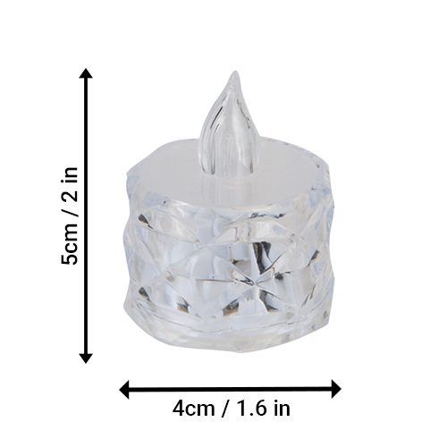 Silver Crystal Battery Operated Tealight Candle Product Gallery Image