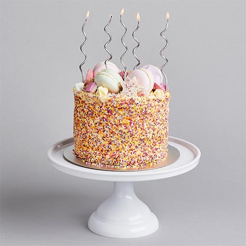 Silver Curly Birthday Candles with Holders - Pack of 12 Product Gallery Image