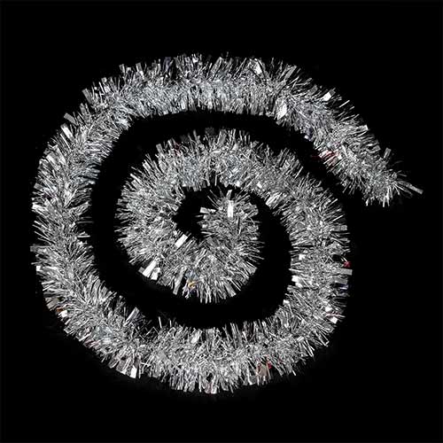 Silver Deluxe Christmas Tinsel 1.8m Product Gallery Image