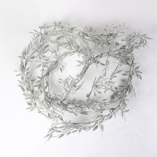 Silver Glitter Eucalyptus Leaves Garland 1.8m Product Image