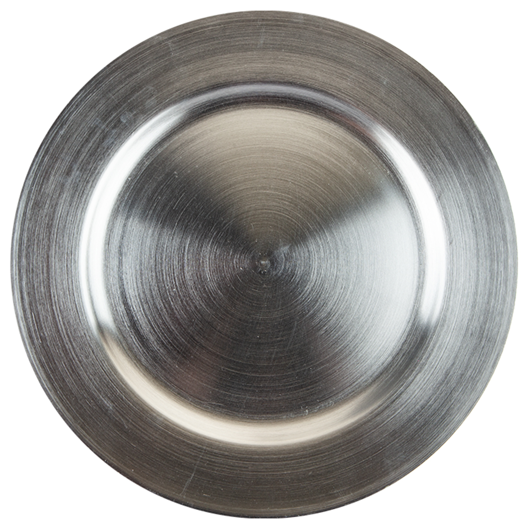 Silver Lacquer Finish Reusable Round Charger Plate 33cm