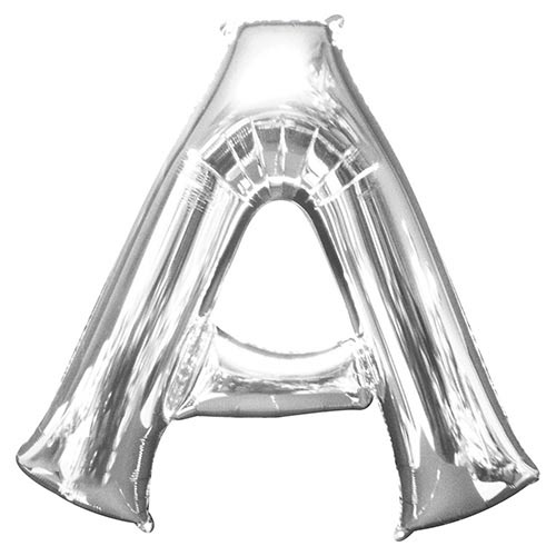 Silver Letter A Helium Foil Giant Balloon 86cm / 34 in Product Image